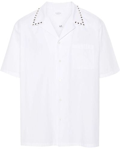 Valentino Garavani Rockstud-embellished Bowling Shirt - White