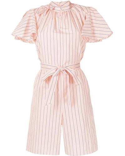 Erdem Amalfi Striped Cotton Playsuit - Pink