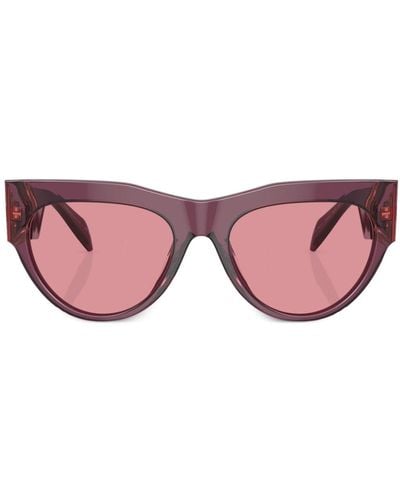 Versace Sonnenbrille mit rundem Gestell - Pink