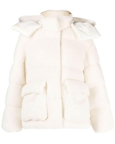 Off-White c/o Virgil Abloh Arrows Fleece-texture Puffer Jacket - Natural