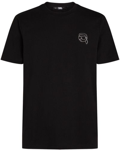 Karl Lagerfeld T-shirt en coton à motif Ikonik 2.0 - Noir