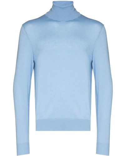 Dolce & Gabbana Roll-neck Fine-knit Sweater - Blue