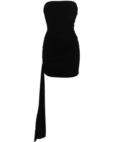 Magda Butrym Strapless Gathered Mini Dress - Black