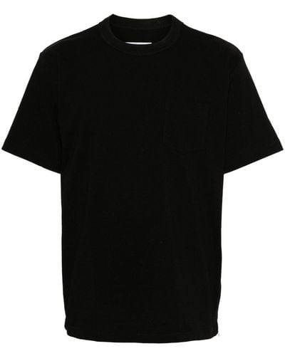 Sacai Zip-slit Cotton T-shirt - Black