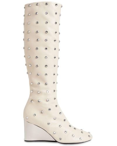 Rabanne Knee-length Leather Boots - White