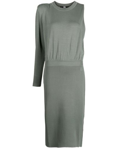 Karl Lagerfeld Asymmetric Knit Dress - Gray