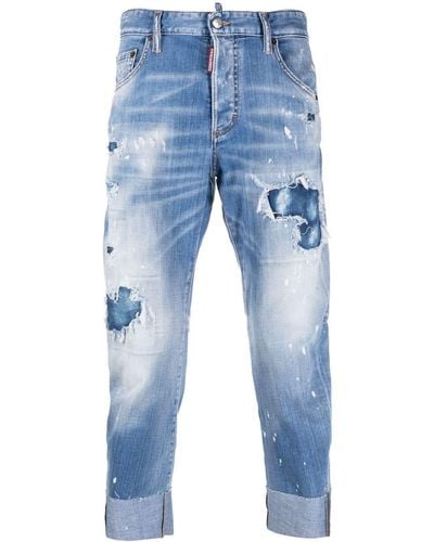 DSquared² Pantalones rectos capri - Azul