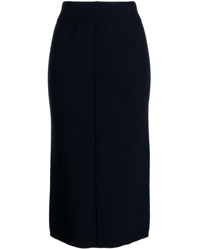 Pringle of Scotland Elasticated-waist Wool-cashmere Blend Skirt - Blue