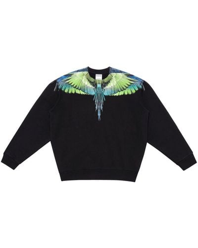 Marcelo Burlon Icon Wings Sweatshirt mit rundem Ausschnitt - Grün