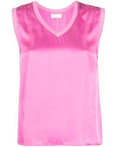Liu Jo Satin V-neck Tank Top - Pink
