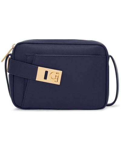 Ferragamo Small Camera Case Leather Bag - Blue