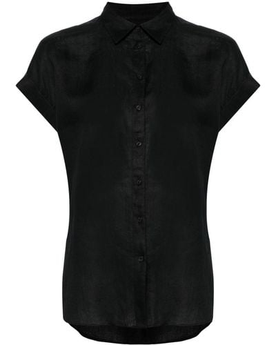 Lauren by Ralph Lauren Button-up Linen Shirt - Black