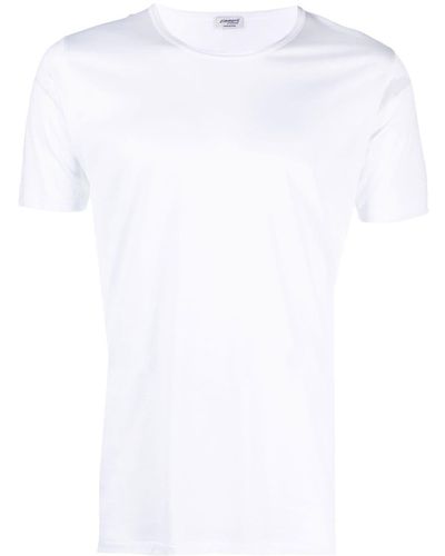 Zimmerli of Switzerland Camiseta con cuello redondo - Blanco