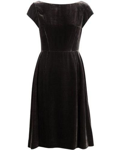 Aspesi Cap-sleeve Velvet-effect Dress - Black