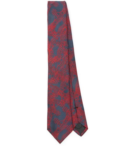 Vivienne Westwood Cravate en soie à motif Orb en jacquard - Violet