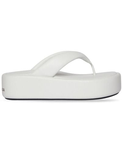 Balenciaga Platform Thong-strap Sandals - White