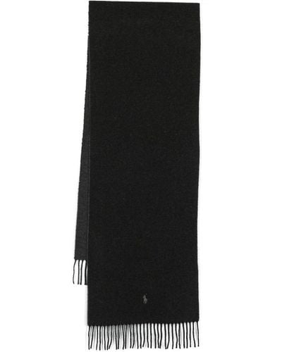 Polo Ralph Lauren Écharpe en laine à logo brodé - Noir