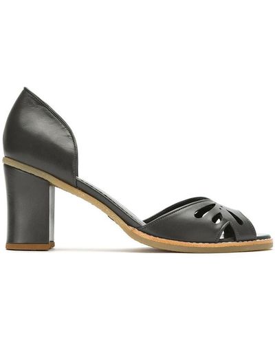 Sarah Chofakian Leather Court Shoes - Grey