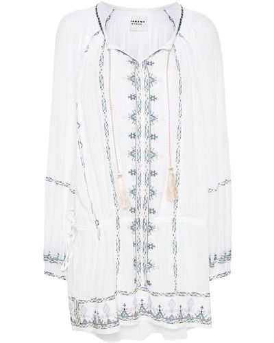 Isabel Marant Parsley Embroidered-detail Cotton Dress - White