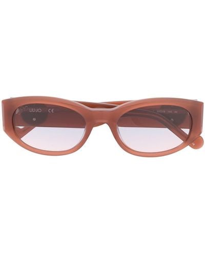 Liu Jo Slim Oval Eye Frame Sunglasses - Pink