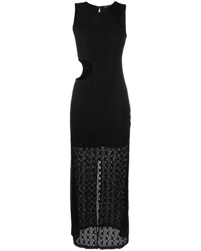 Maje Cut-out Lace Maxi Dress - Black
