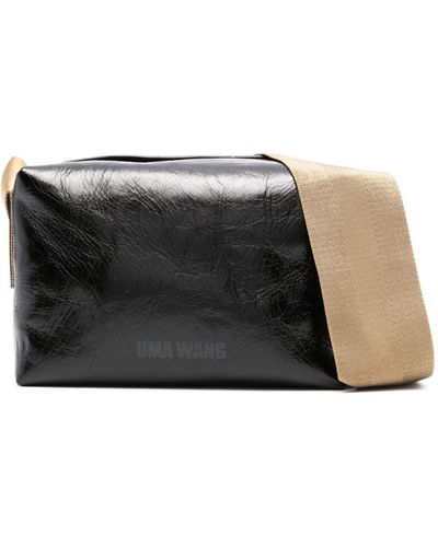 Uma Wang Textured Leather Shoulder Bag - Black