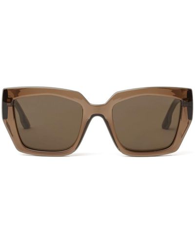 Karl Lagerfeld Karl Logo Translucent Geometric-frame Sunglasses - Brown