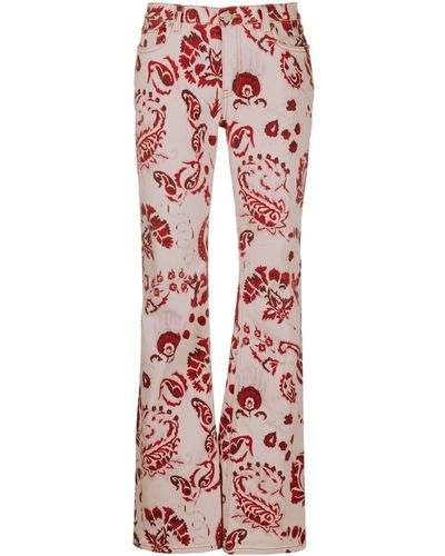 Etro Jeans mit Paisley-Print - Rot
