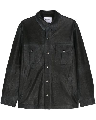 S.w.o.r.d 6.6.44 Leather Press-stud Jacket - Black