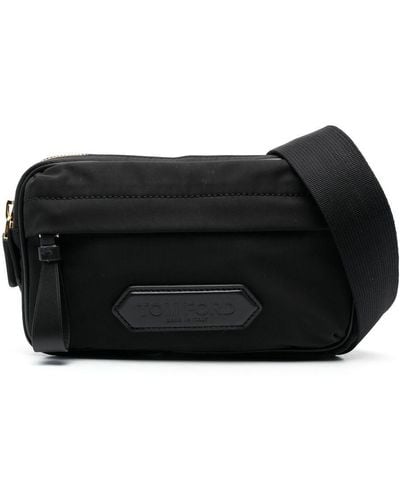 Tom Ford Logo-patch Leather Belt Bag - Black