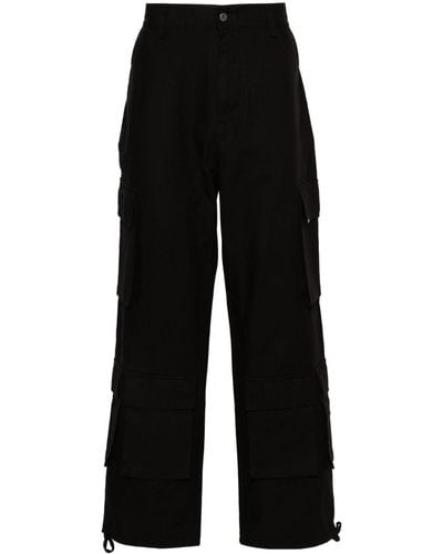 Represent Cargo-Pockets Straight Trousers - Black