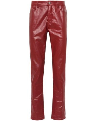 Rick Owens Beschichtete Tapered-Hose - Rot