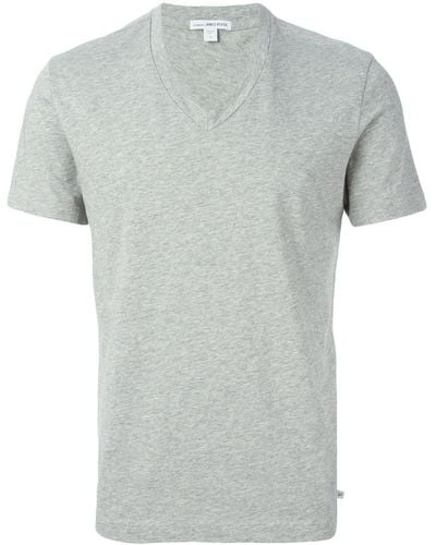 James Perse T-Shirt mit V-Ausschnitt - Grau