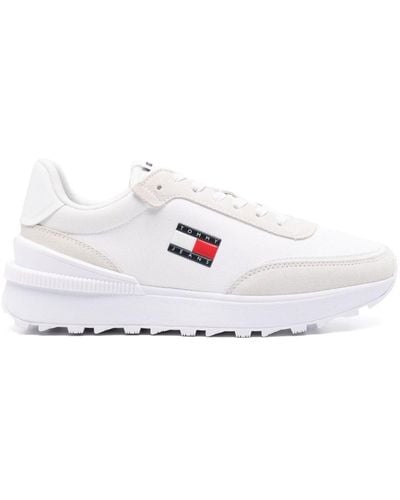 Tommy Hilfiger Logo-patch Canvas Trainers - White