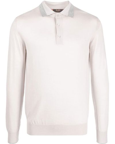 Moorer Long-sleeve Polo Sweater - Natural