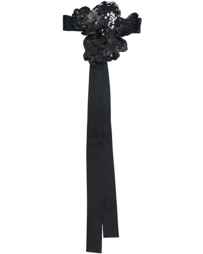 Erdem Sequined Floral-detail Necklace - Black