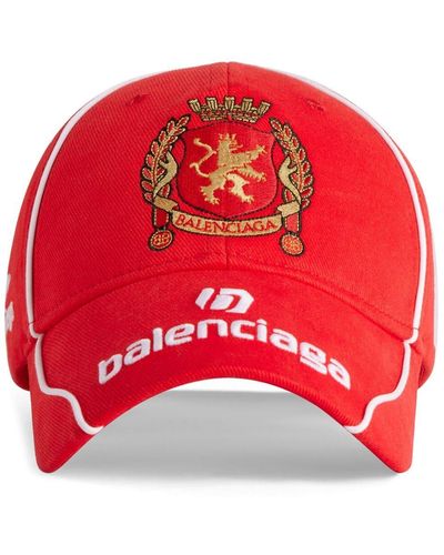 Balenciaga Baseballkappe mit Logo-Stickerei - Rot