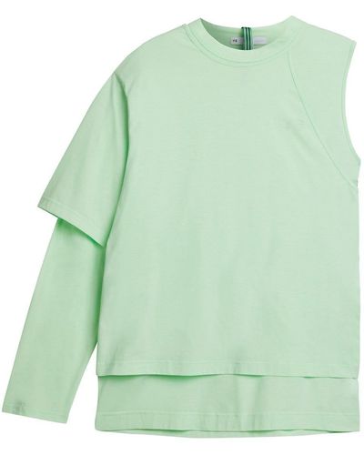 Y-3 T-Shirt mit asymmetrischem Design - Grün