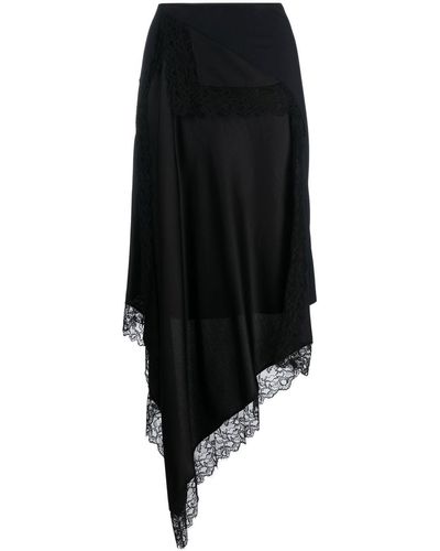 MM6 by Maison Martin Margiela Asymmetrical Lace Skirt - Black