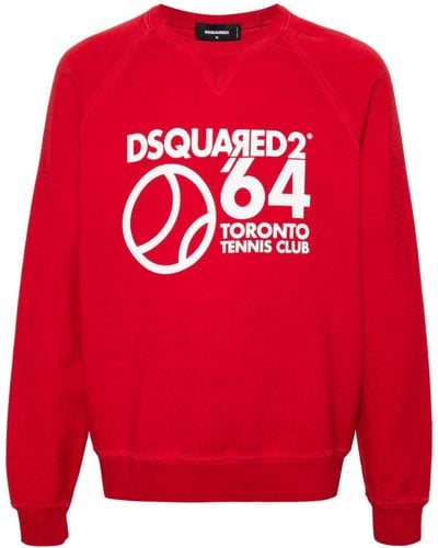 DSquared² Toronto Tennis Club Cotton Sweatshirt - Red