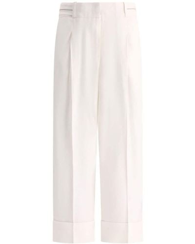 Peserico Linen Trousers - White