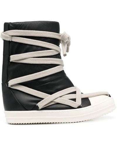 Rick Owens Lace-up Leather Boots - Black