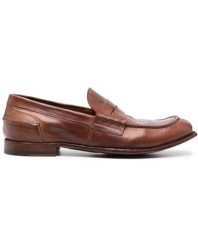 Officine Creative Slip-on Leather Loafers - Brown