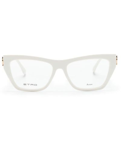 Etro Brille mit Butterfly-Gestell - Weiß