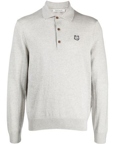 Maison Kitsuné Pullover mit Fuchs-Patch - Grau