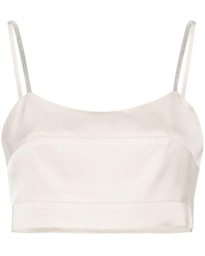 Peserico Spaghetti-strap Cropped Top - Natural