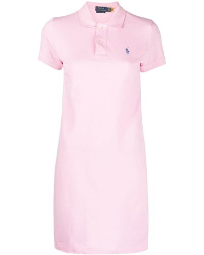 Ralph Lauren Cotton Mesh Short-sleeve Polo Dress - Pink