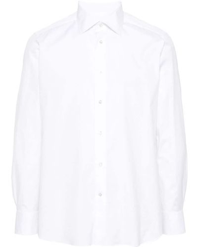 Zegna Pointed-collar Poplin Shirt - White