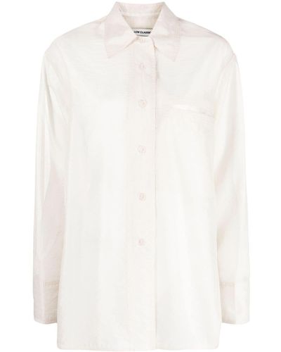 Low Classic Camisa semitraslúcida con botones - Blanco