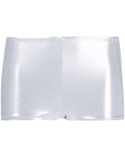Saint Laurent Klassische Metallic-Shorts - Grau